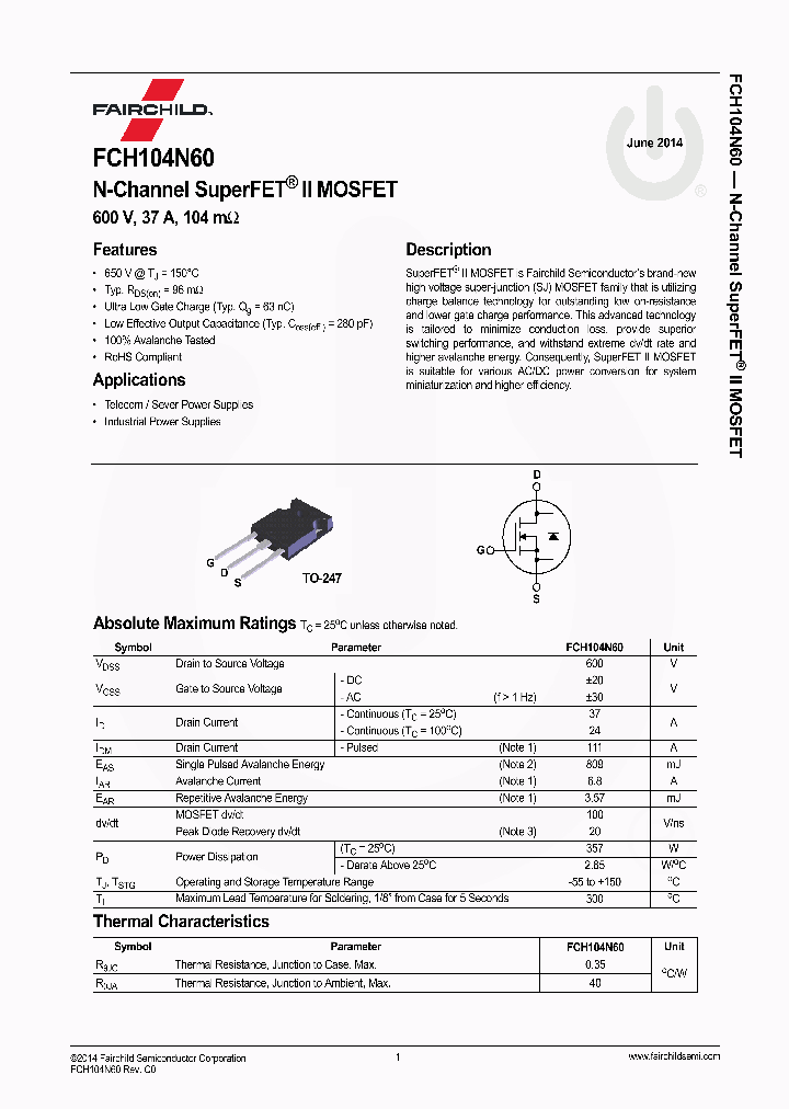 FCH104N60_8086414.PDF Datasheet