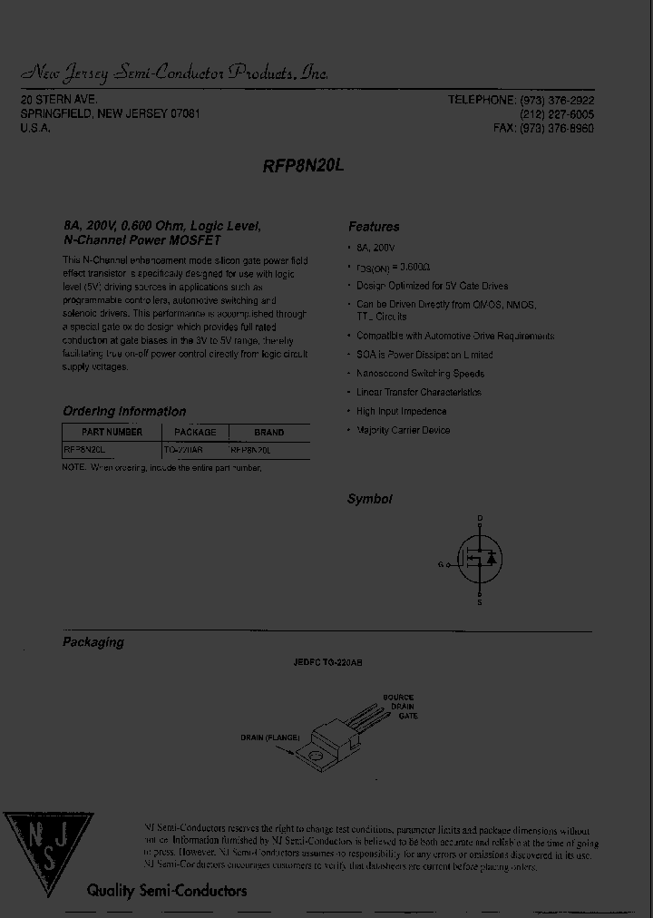 RFP8N20L_8088402.PDF Datasheet