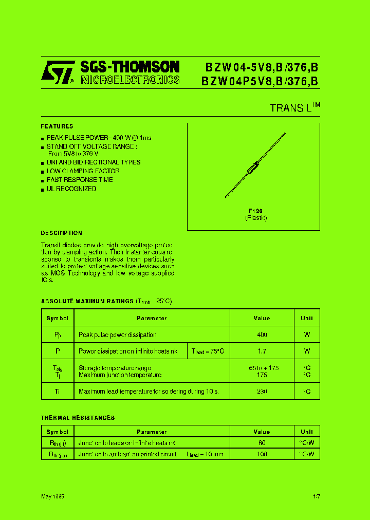 BZW04P37RL_8090684.PDF Datasheet