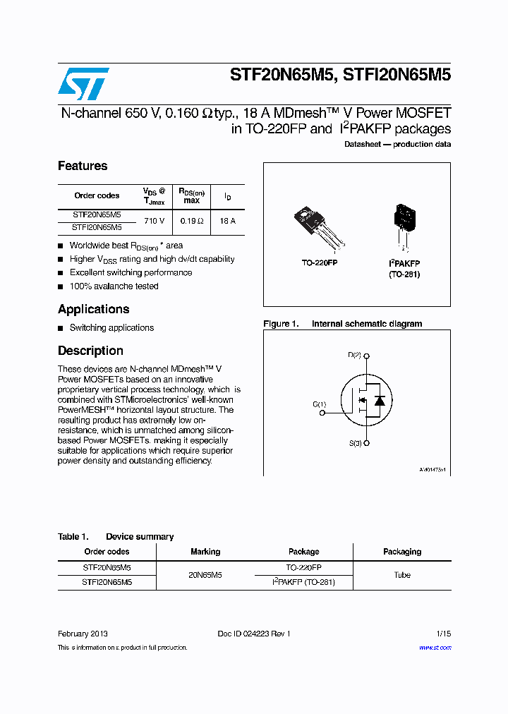 STF20N65M5_8093107.PDF Datasheet