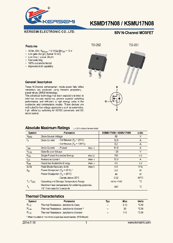 KSMD17N08_8093634.PDF Datasheet