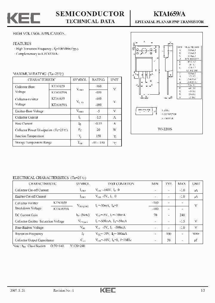 KTA1659A_8093706.PDF Datasheet