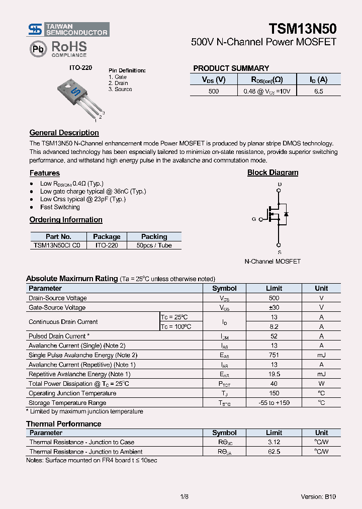 TSM13N50CIC0_8094341.PDF Datasheet