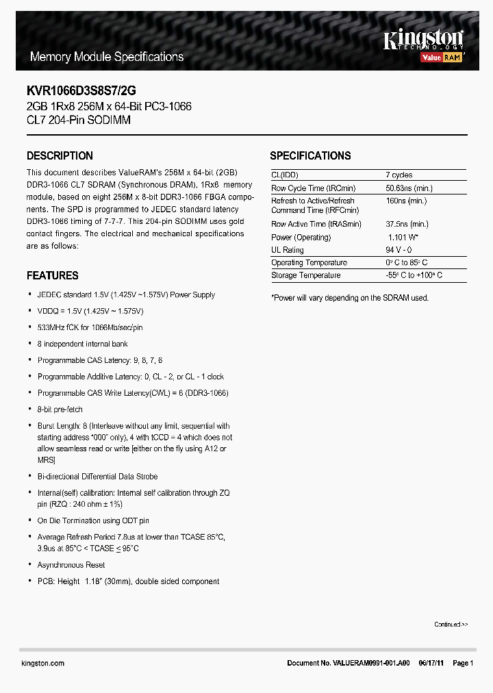 KVR1066D3S8S7-2G_8094651.PDF Datasheet
