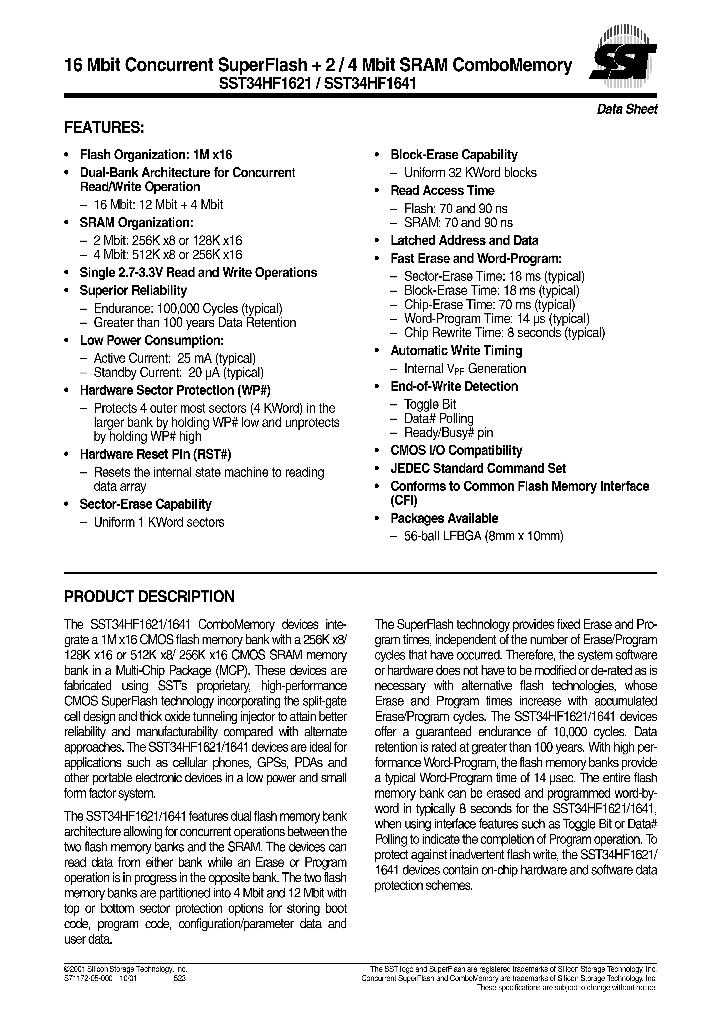 SST34HF1601-70-4C-L1P_8095729.PDF Datasheet