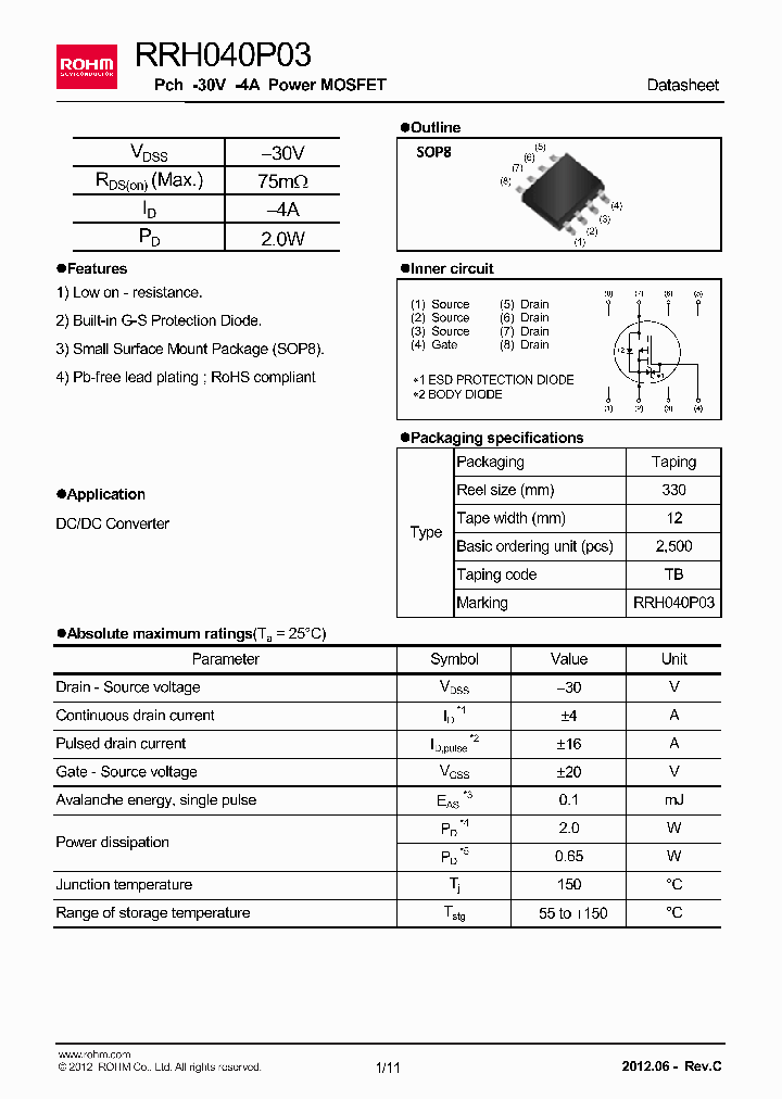 RRH040P03TB1_8098158.PDF Datasheet