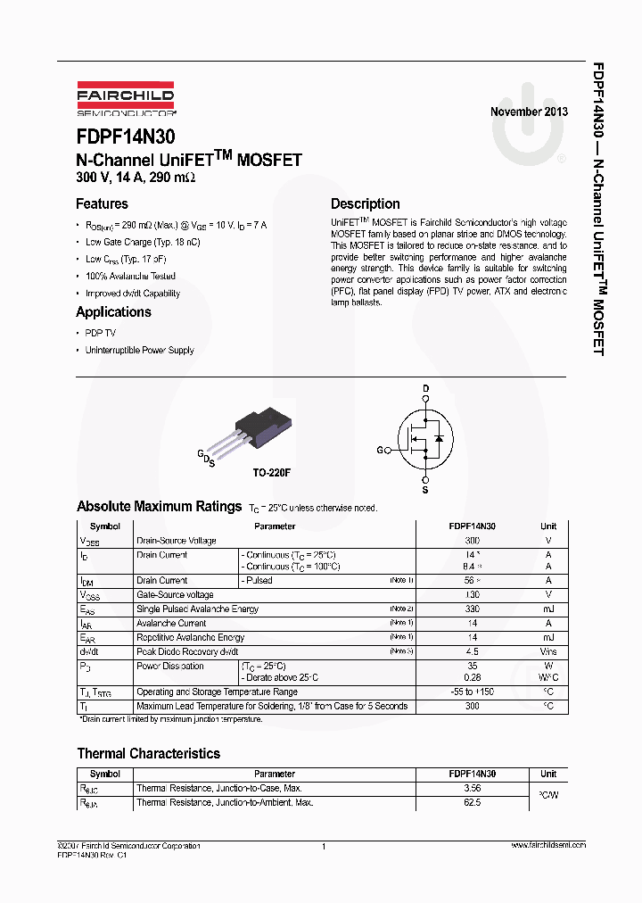 FDPF14N30T_8100390.PDF Datasheet