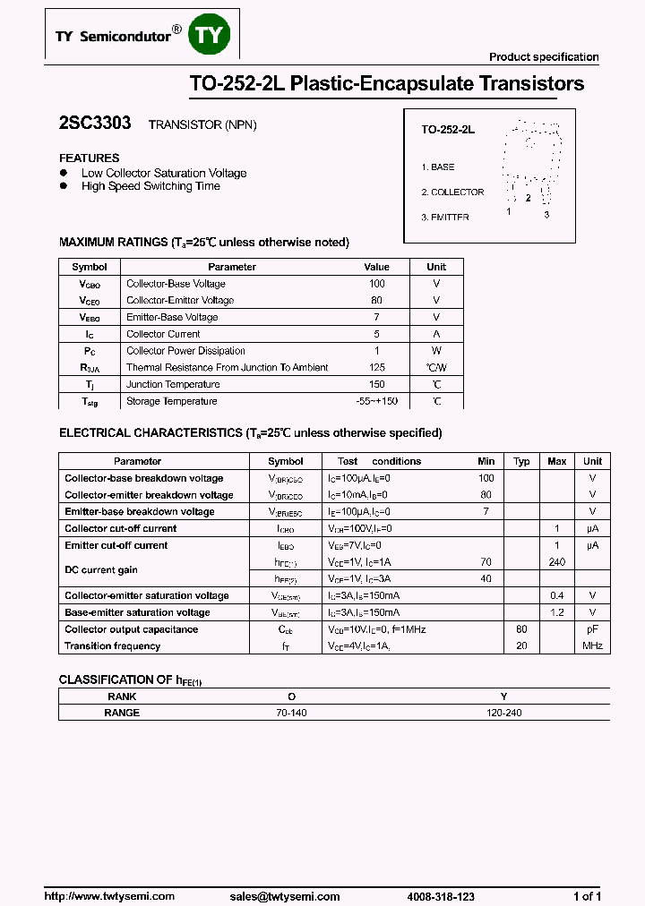 2SC3303-TO252-2L_8101289.PDF Datasheet
