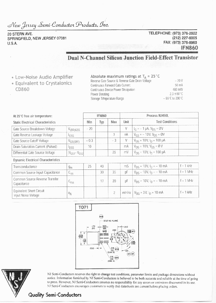 IFN860_8102214.PDF Datasheet