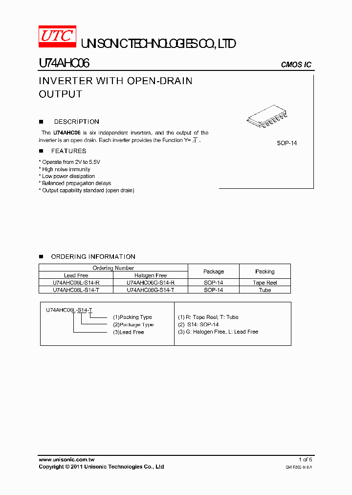 U74AHC06L-S14-R_8102647.PDF Datasheet