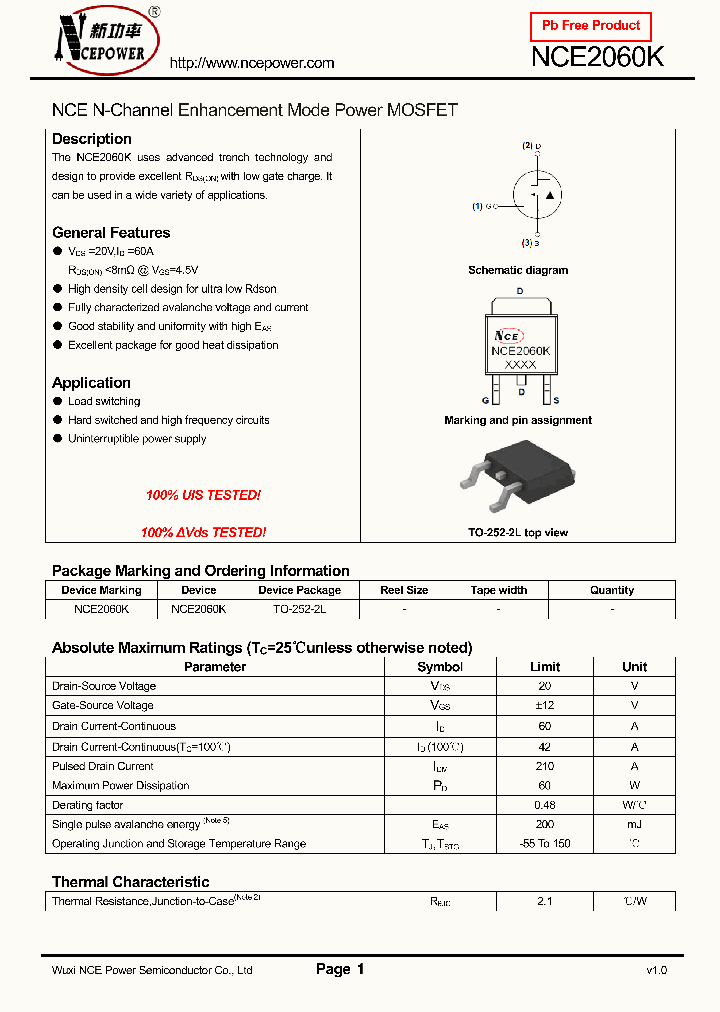 NCE2060K_8104270.PDF Datasheet
