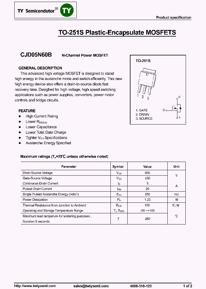 CJD05N60B_8104777.PDF Datasheet