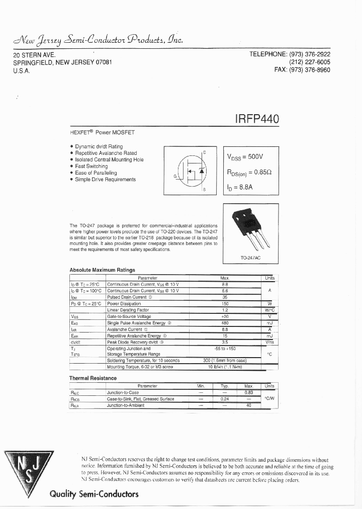 IRFP440_8105647.PDF Datasheet