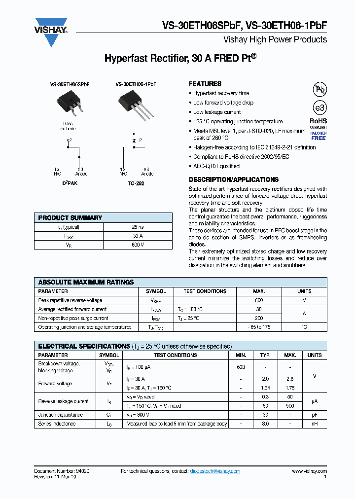 VS-30ETH06-1PBF_8108554.PDF Datasheet