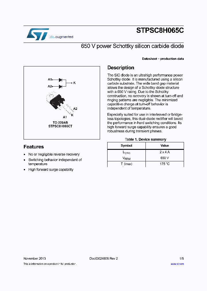 STPSC8H065C_8109210.PDF Datasheet
