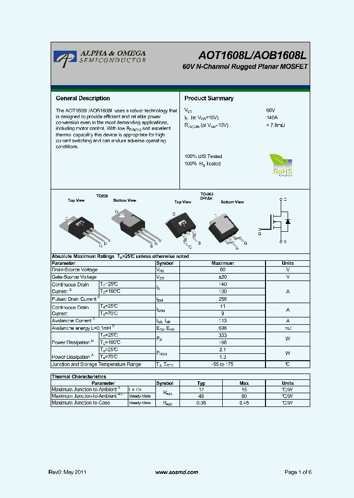 AOT1608L_8110224.PDF Datasheet