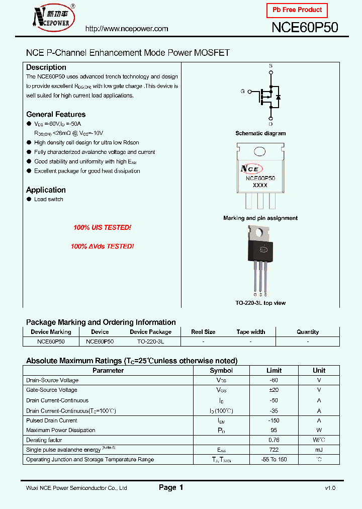 NCE60P50_8110363.PDF Datasheet