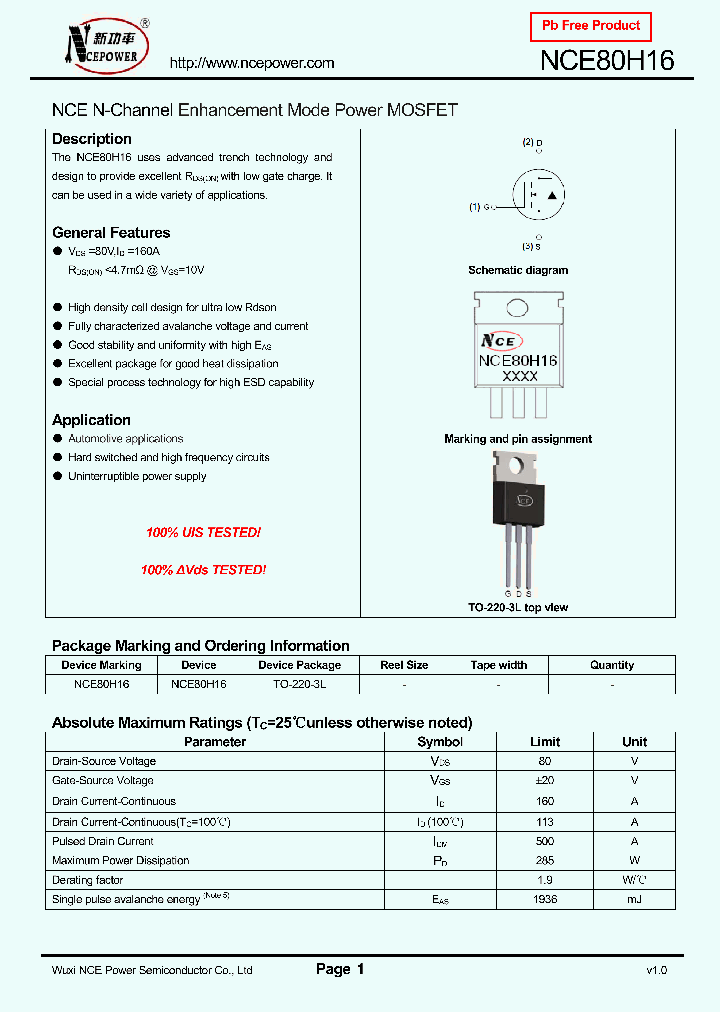 NCE80H16_8110406.PDF Datasheet