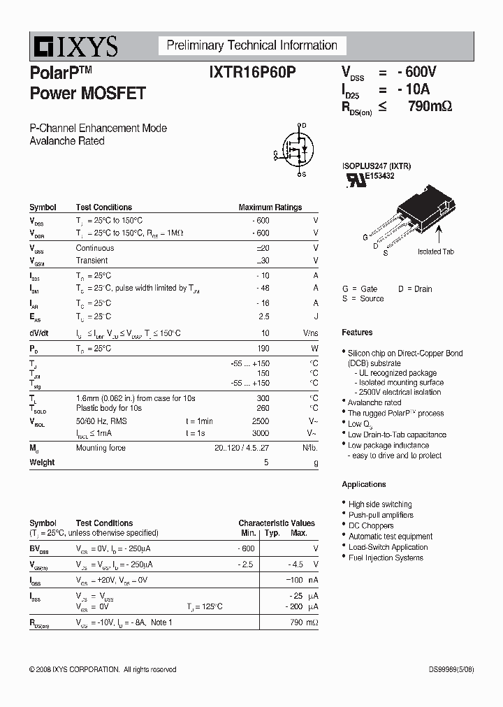 IXTR16P60P_8111849.PDF Datasheet