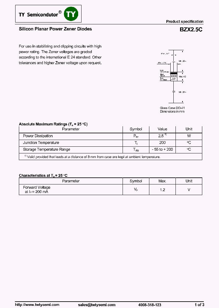 BZX25C11_8112234.PDF Datasheet