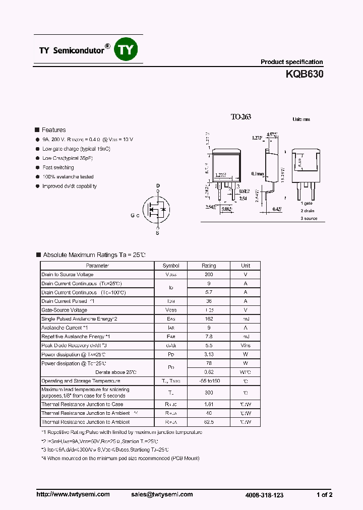 KQB630_8113637.PDF Datasheet