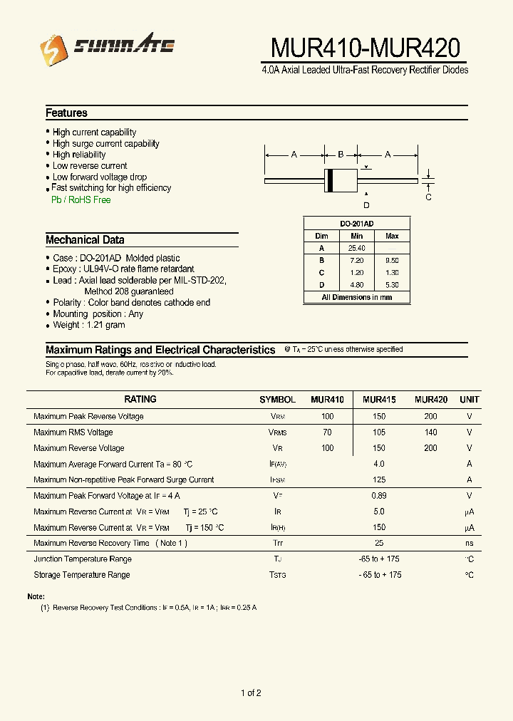 MUR410_8116054.PDF Datasheet
