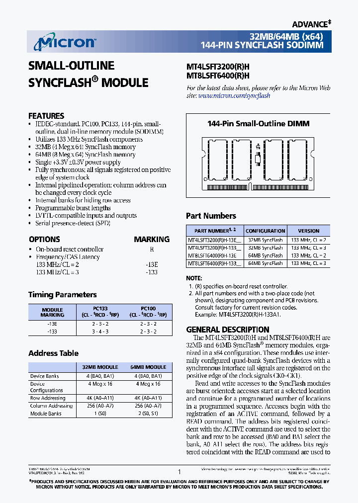 MT8LSFT6400H-133XX_8116883.PDF Datasheet