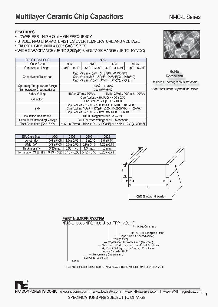 NMC-L0603NPO100J50TRP7C3F_8119308.PDF Datasheet