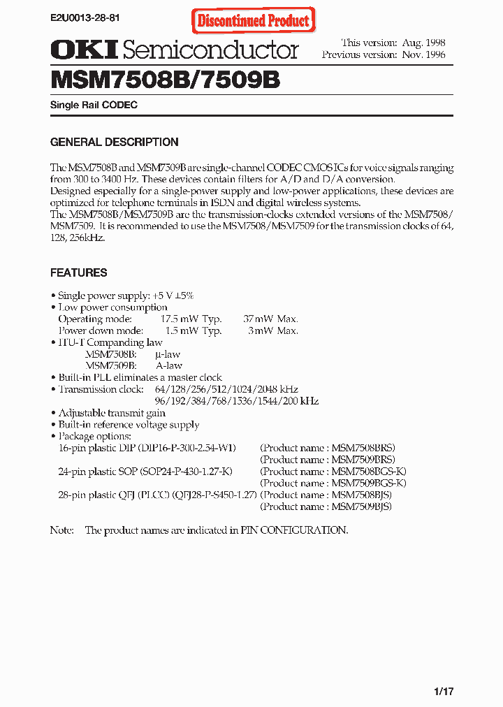 MSM7508BRS_8118988.PDF Datasheet