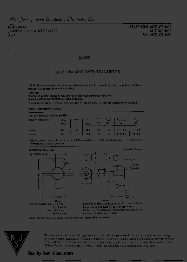 BLX98_8121644.PDF Datasheet
