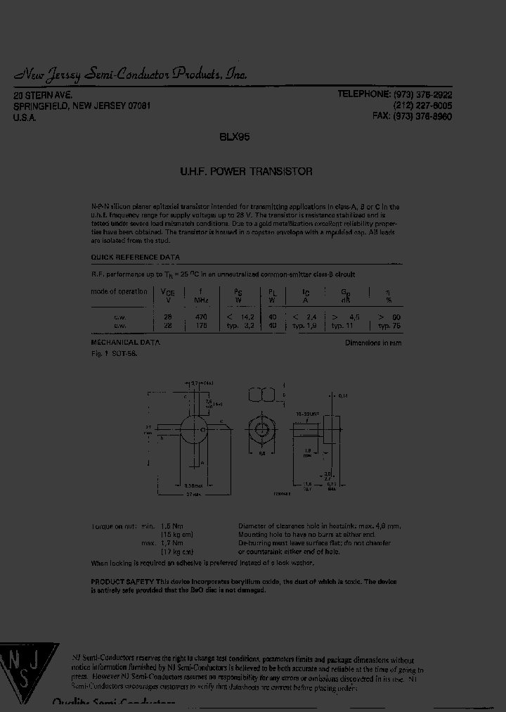BLX95_8121638.PDF Datasheet