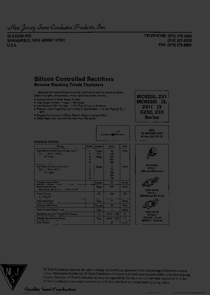MCR230_8121986.PDF Datasheet