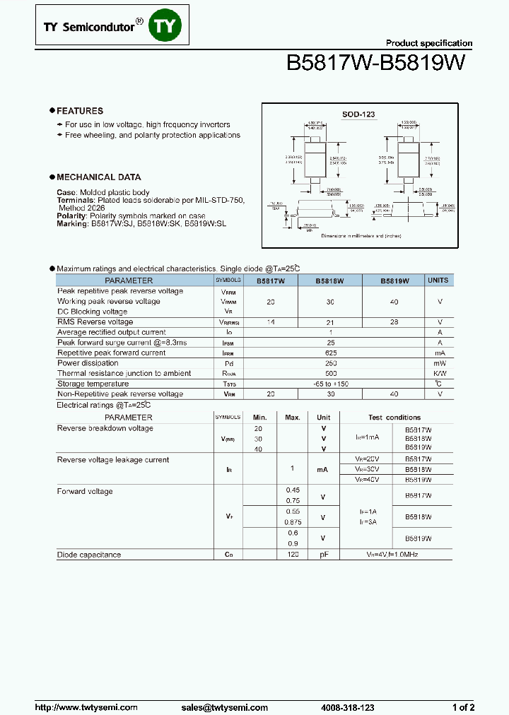 B5817W-B5819W_8125635.PDF Datasheet