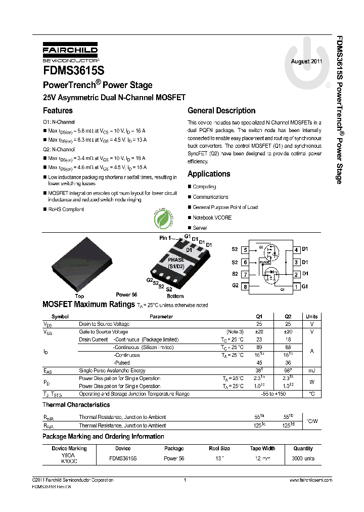 FDMS3615S_8127484.PDF Datasheet
