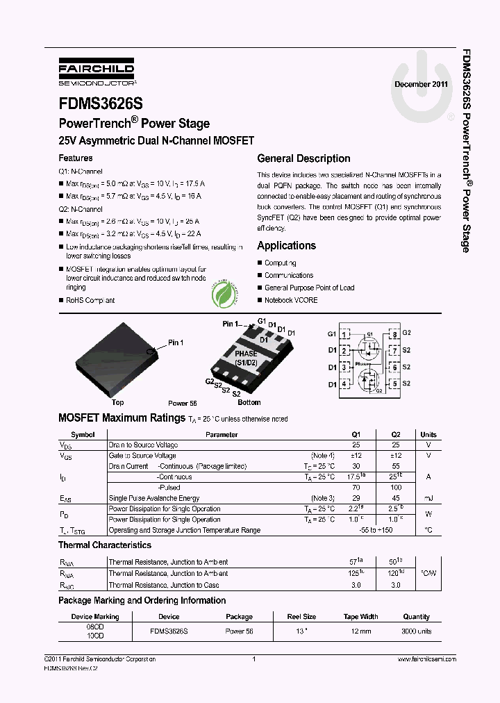 FDMS3626S_8127485.PDF Datasheet