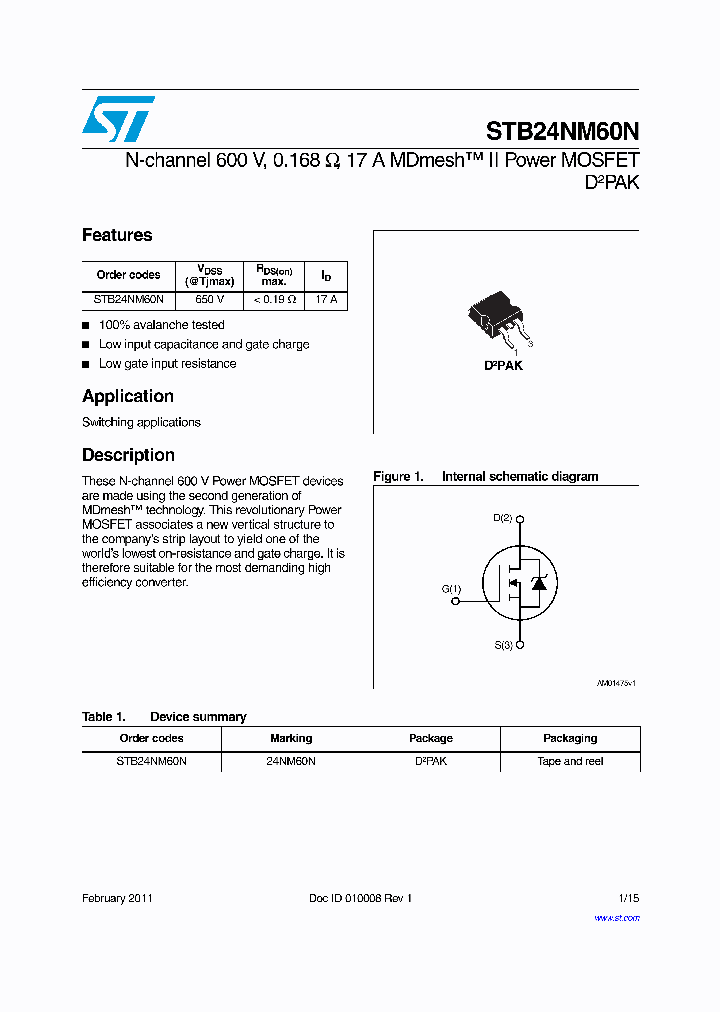 STB24NM60N_8127502.PDF Datasheet