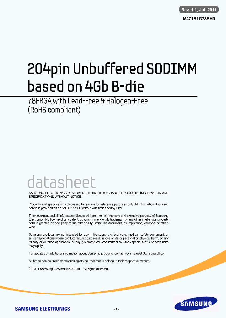 M471B1G73BH0_7821138.PDF Datasheet