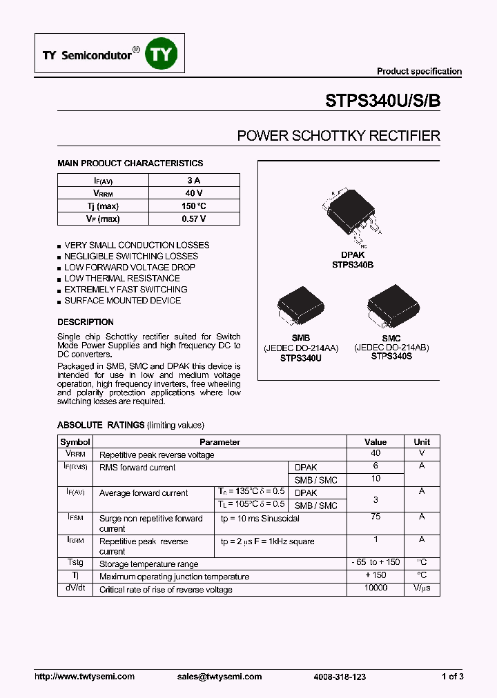 STPS340B_8128670.PDF Datasheet