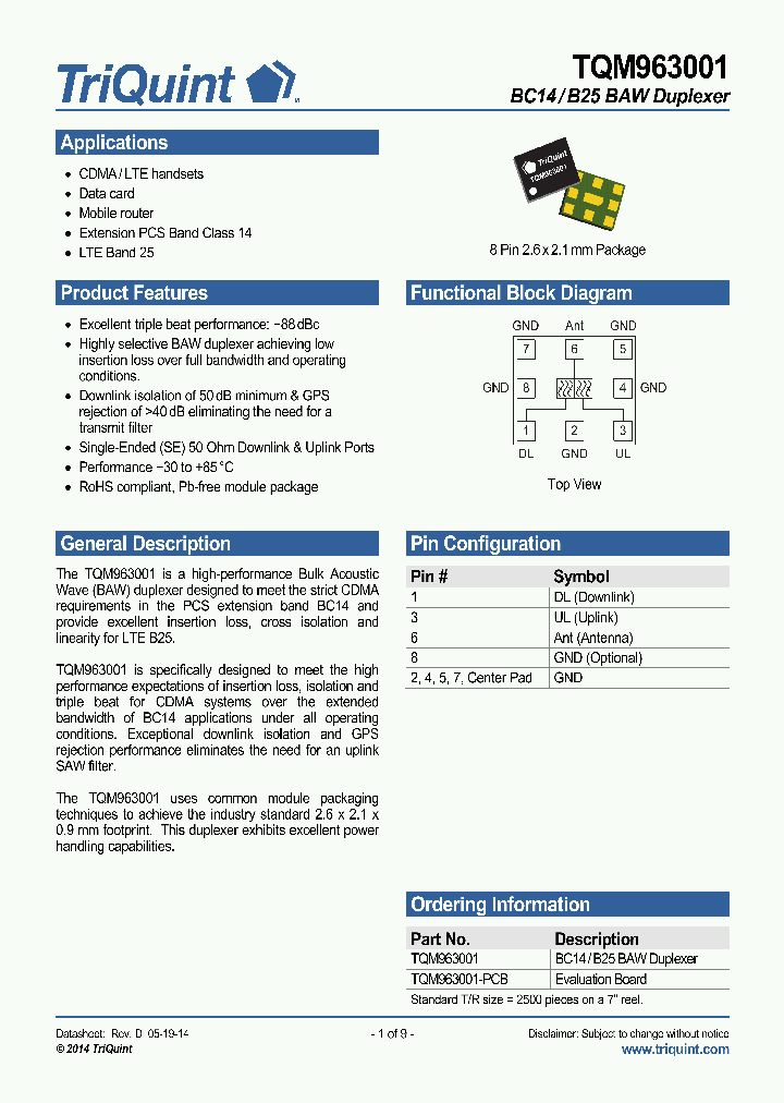 TQM963001-PCB_8131401.PDF Datasheet