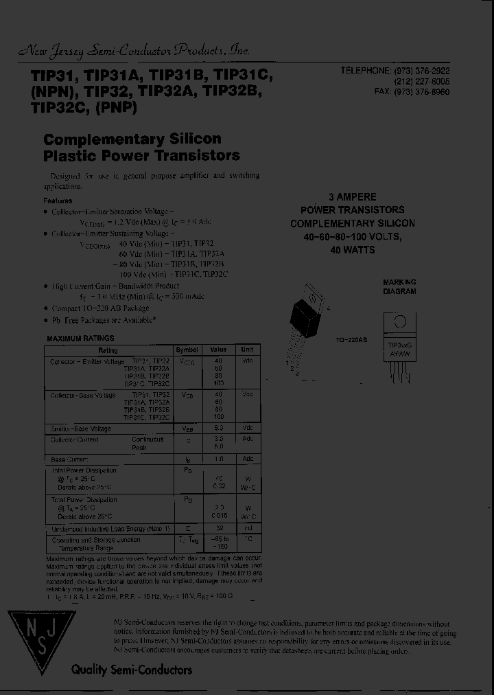 TIP31_8136255.PDF Datasheet