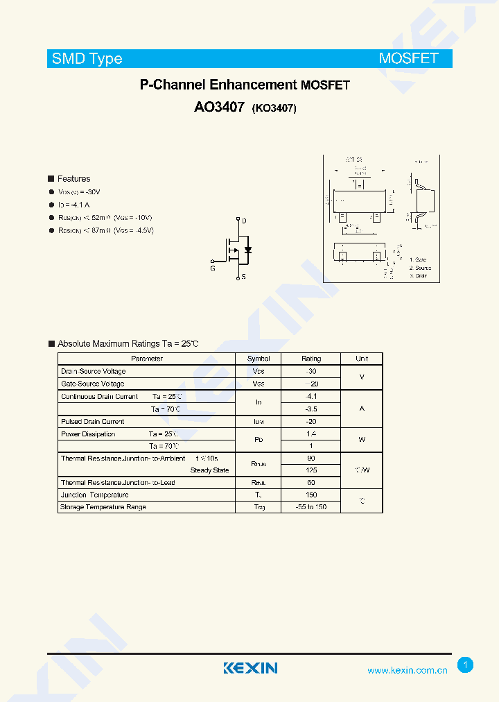 AO3407_8138265.PDF Datasheet