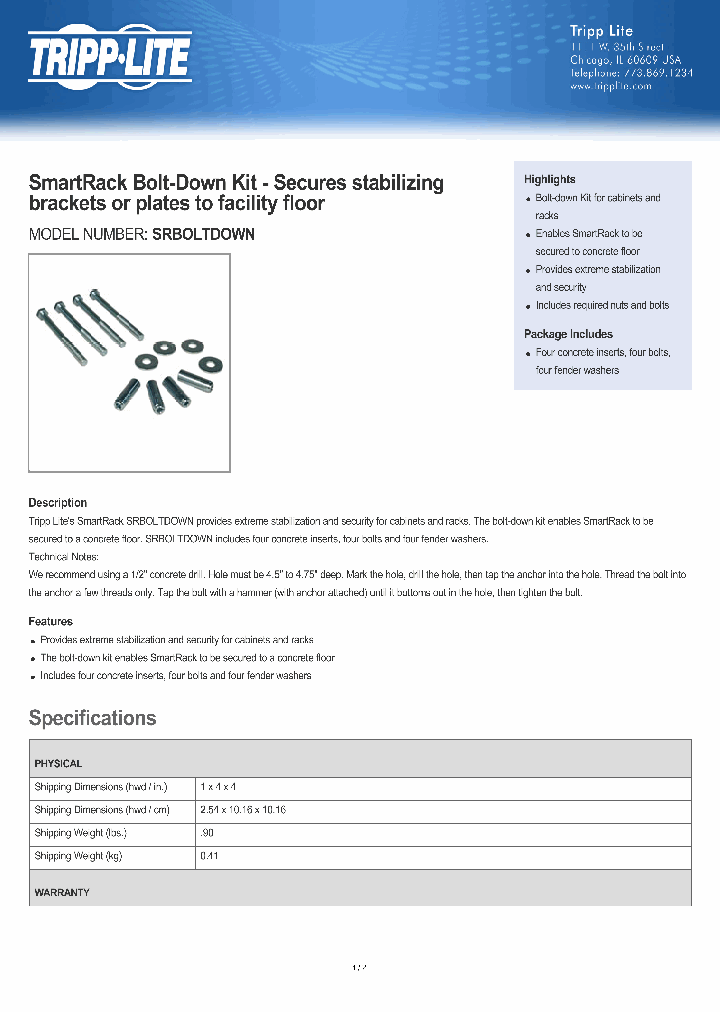 SRBOLTDOWN_8138642.PDF Datasheet