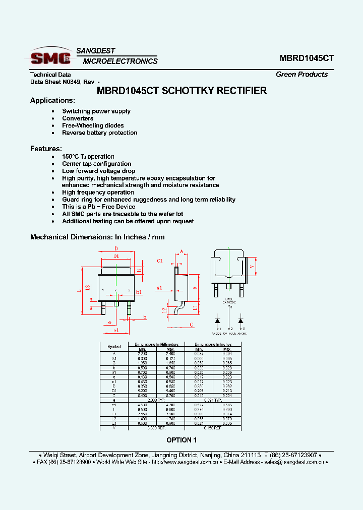 MBRD1045CT_8140464.PDF Datasheet