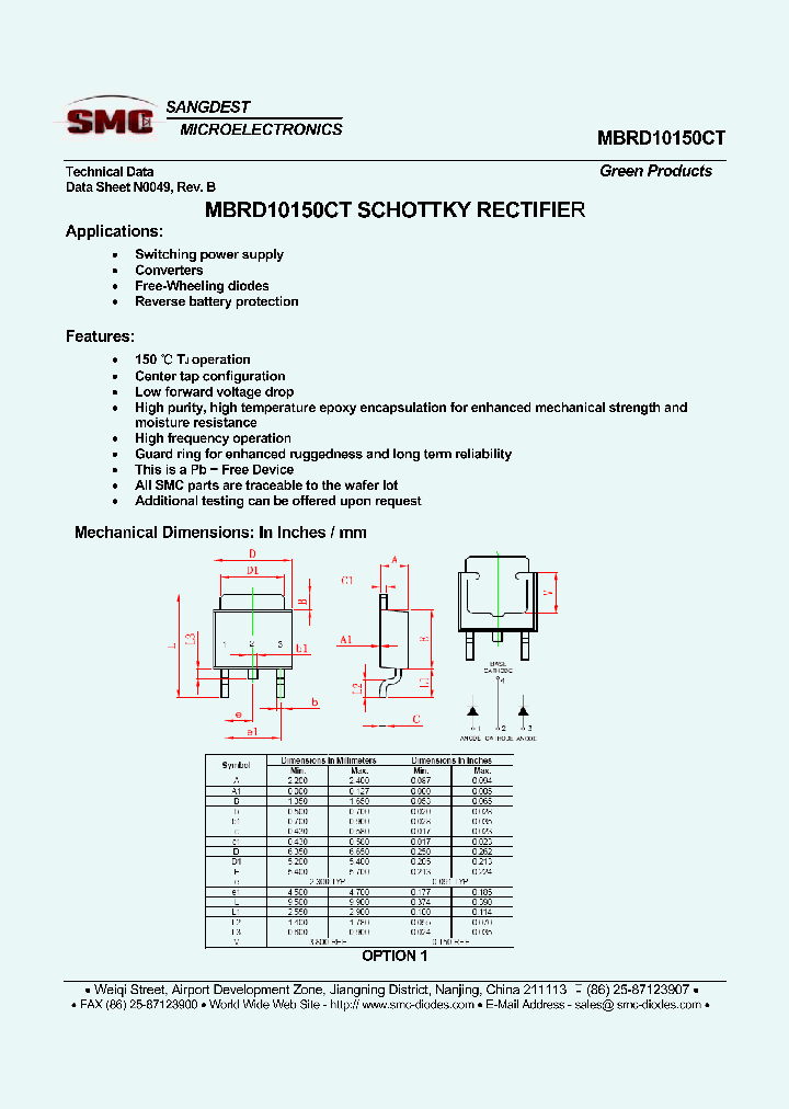 MBRD10150CT_8140468.PDF Datasheet