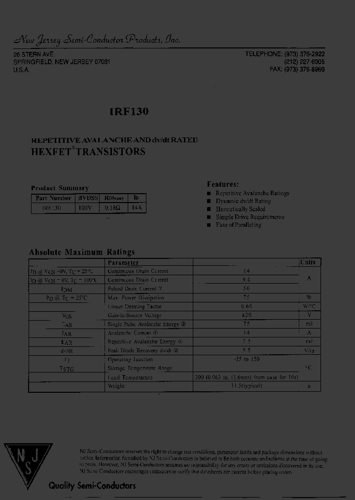 IRF130_8140956.PDF Datasheet