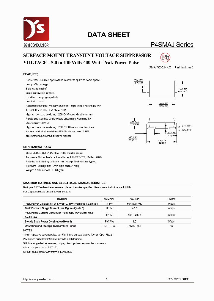 P4SMAJ30_8141555.PDF Datasheet
