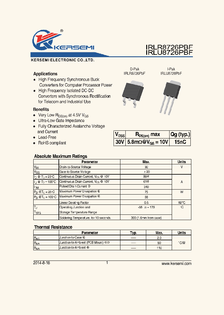 IRLR8726_8141702.PDF Datasheet