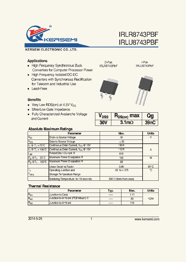IRLR8743_8141704.PDF Datasheet