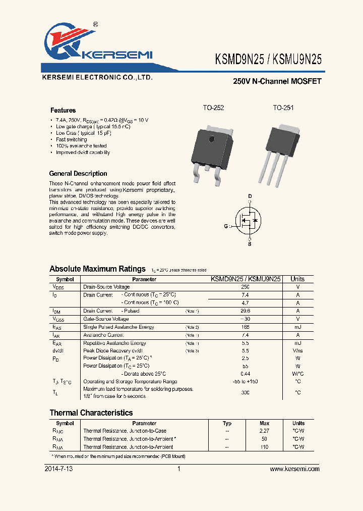 KSMU9N25_8144331.PDF Datasheet