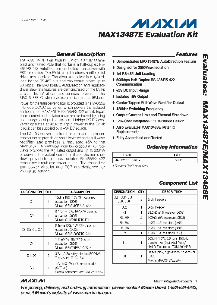 MAX13487EEVKIT_8144487.PDF Datasheet